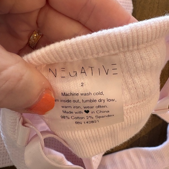 Pink “Puff” Waffle Knit Joggers and Bralette, Negative Underwear - Picture 7 of 8